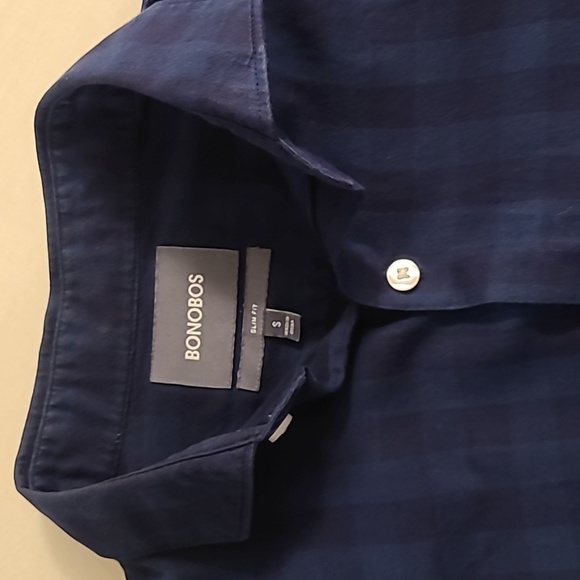Bonobos Navy plaid button down - Picture 4 of 4